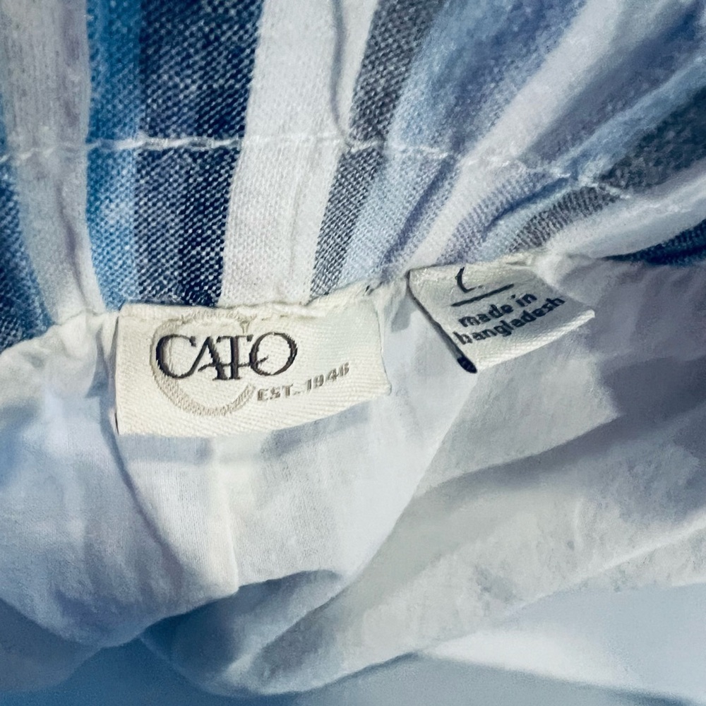 Cato Plus Size Large vertical Stripe Elastic Waist Skort Linen Blend - Picture 4 of 4